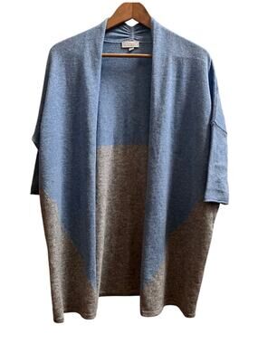 Kinross Cashmere AS IS Open Front Dolman Short Sleeve Longline Cardigan XS